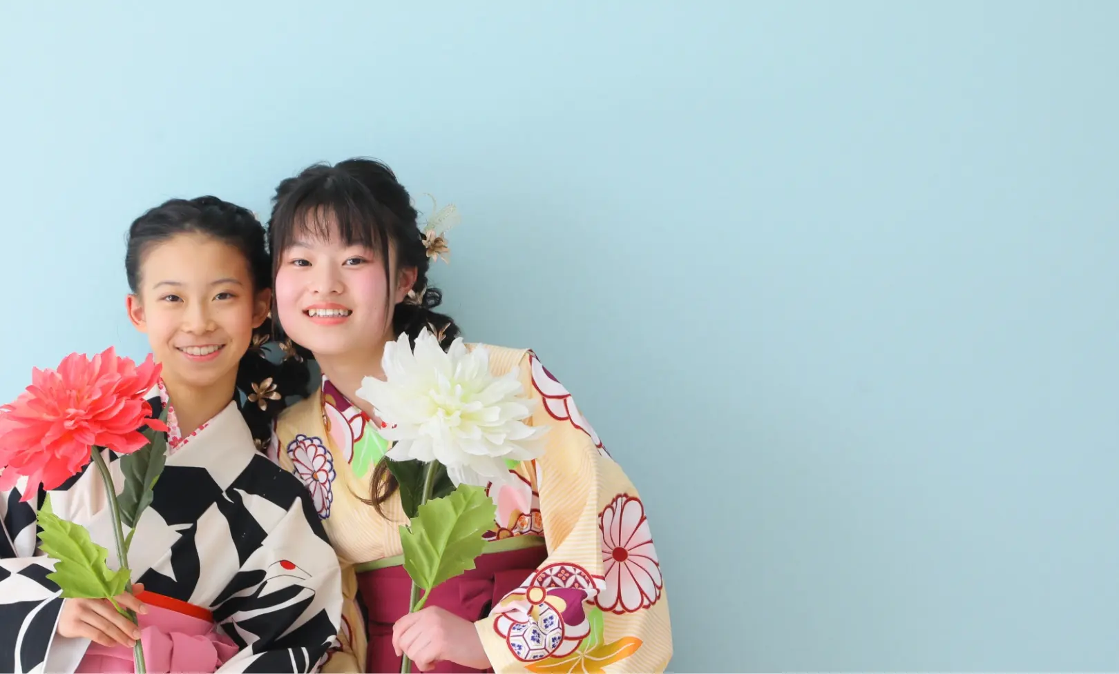 スタジオで撮影した七五三の記念写真